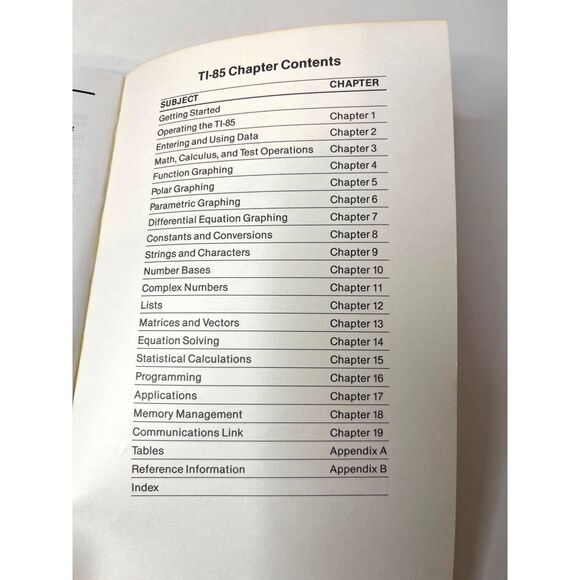 Texas Instruments TI-85 Graphing Calculator Guidebook Paperback User Manual - Picture 10 of 10